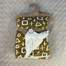 Lila  Jack Shapes Baby Blanket Gold White Sherpa Triangle Square NEW Lovey