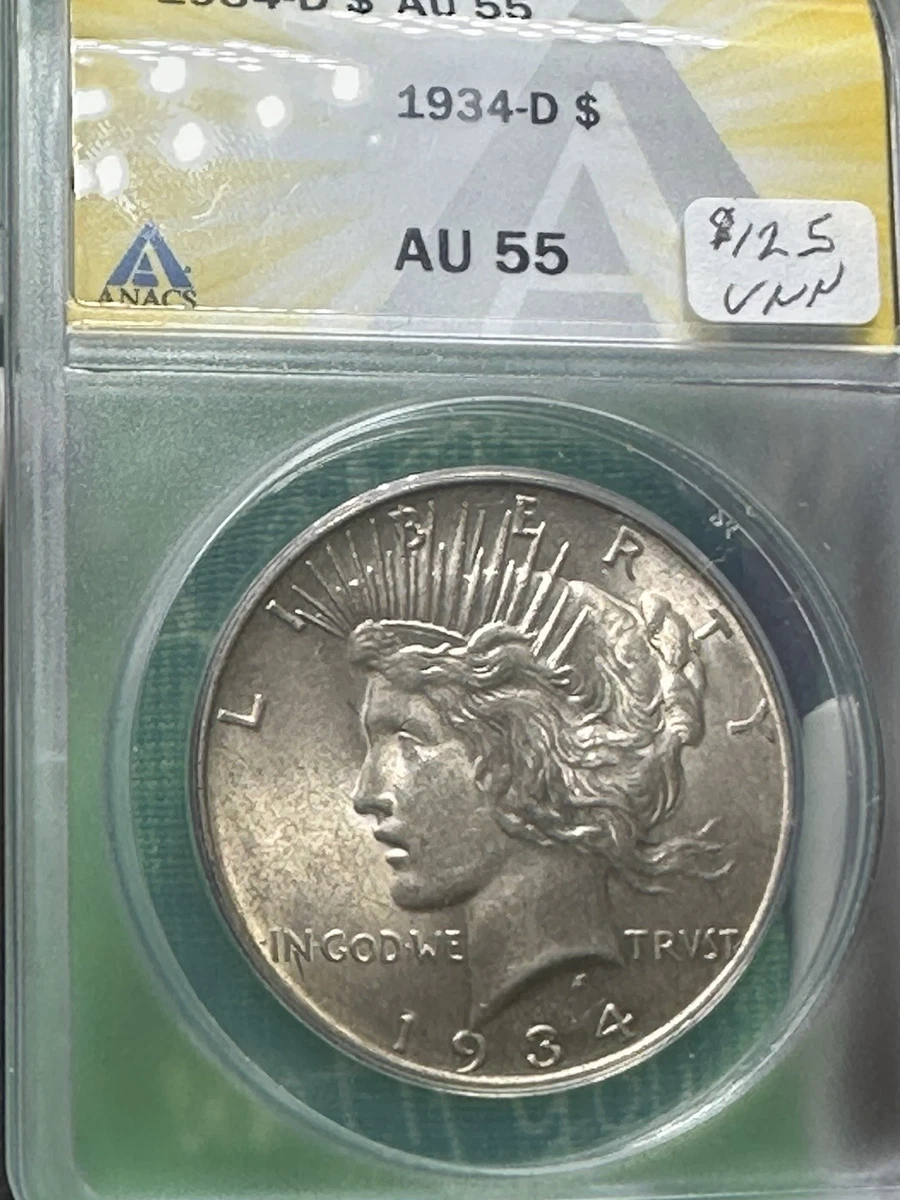 AU 58 Graded 1934 Year Peace Dollars (1921-1935) for sale | eBay