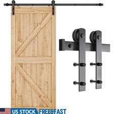 Heavy Duty Sliding Barn Door Hardware Kit Carbon Steel Track System Easy Install
