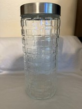 1 Food containers Geometric Print Glass Design Storage Jar, Clear with Lid