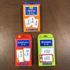 Lot 3 School Zone Flash Cards Addition, Multiplication, Division       E