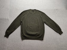 J Crew Men Sweaters L Green Crew Neck Pullover Long Sleeve Comfort Logo Casual