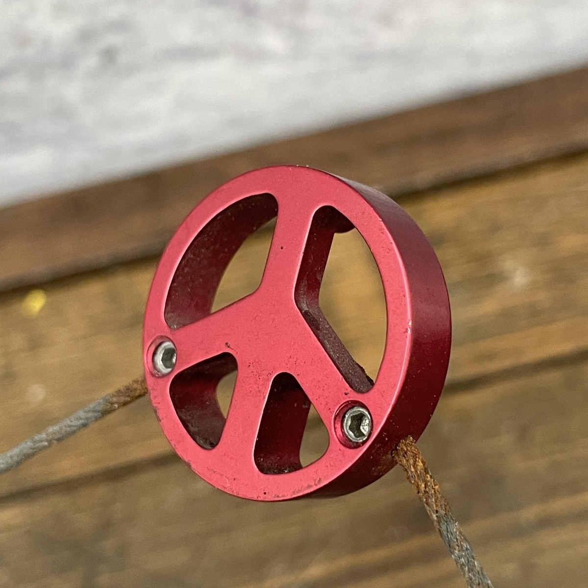 Vintage Ringle Mojo Brake Peace Sign Red Cable Straddle Hanger