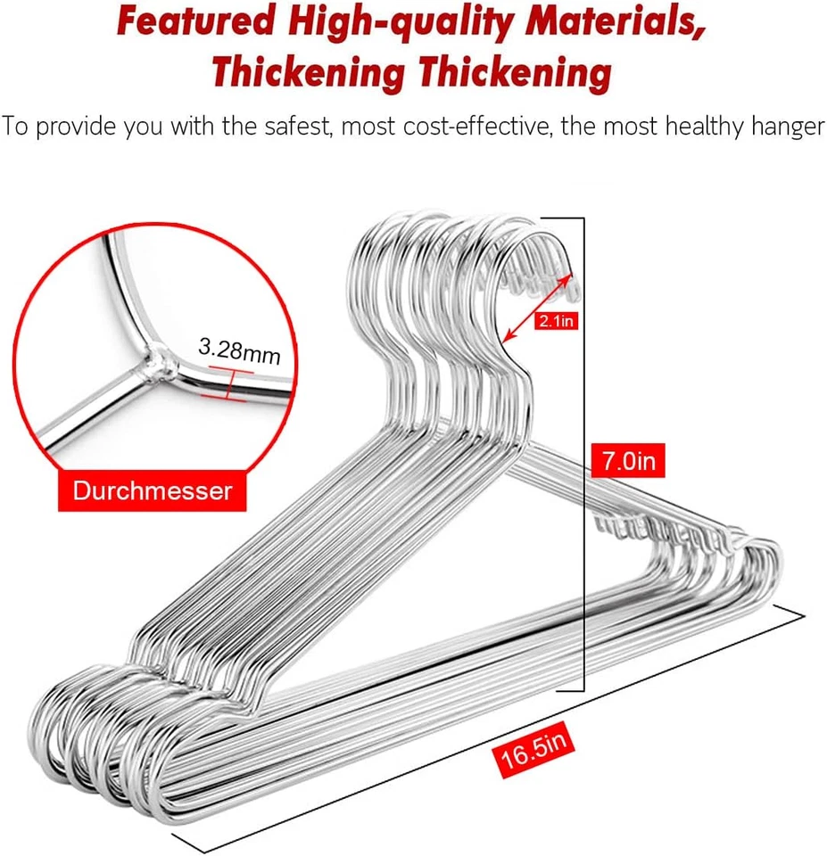 Grucce Appendiabiti Acciaio Inossidabile 50 Piece, Salvaspazio, Non Scivola, Per - Immagine 4 di 4