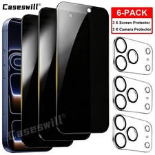 For iPhone 18 17 16 15 14 13 12 Pro Max Privacy Tempered Glass Screen Protector