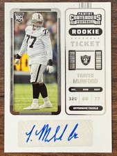 2022 Contenders Thayer Munford RC Auto Rookie Ticket #298 Patriots