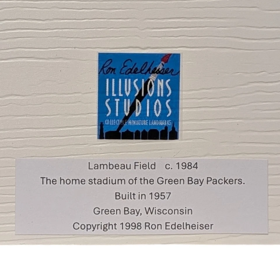 Réplica de cuidador de estante Lambeau Stadium Green Bay Ron Edelheiser Illusions Studios Foto 2 de 4