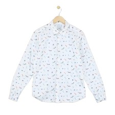 Paul Smith Shirt Mens Size L White Slim Fit Printed Patterned