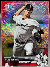 2017 Bowman Chrome Prospects Red Shimmer Refractor DANE DUNNING #BCP35 /5
