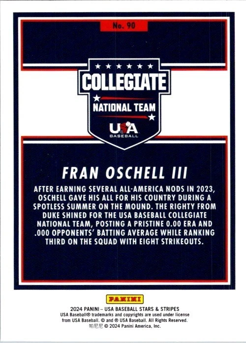 Lot of 20 2024 Panini Stars and Stripes - Fran Oschell III #90 (RC) - Image 2 of 2
