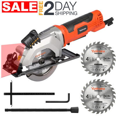 Sierra Crcular Electrica De Mano 4 1/2 Con Laser Herramientas Para Cortar Madera