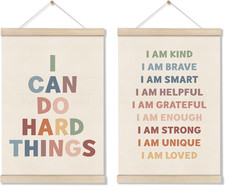 Positive Affirmations Wall Decor for Kid, Boho Classroom Decors 16X12 Inch, Moti