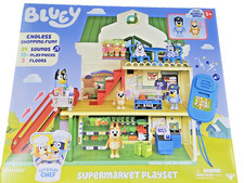 NEW Bluey Supermarket Playset with Figures Interactive Sounds 3 Floors Ages 3 