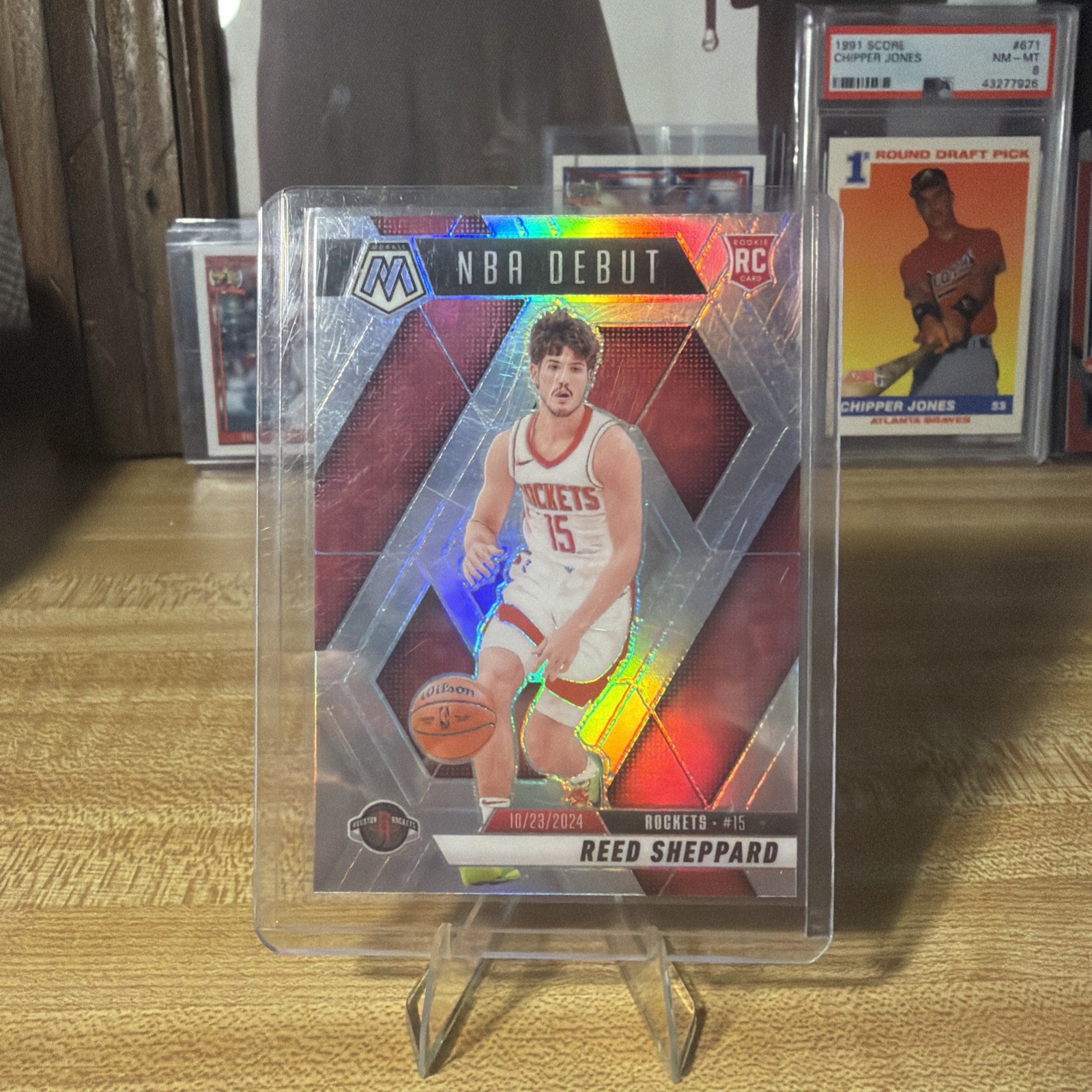 Reed Sheppard Rookie 2024-25 Panini Mosaic #252 Silver Prizm RC NBA Debut