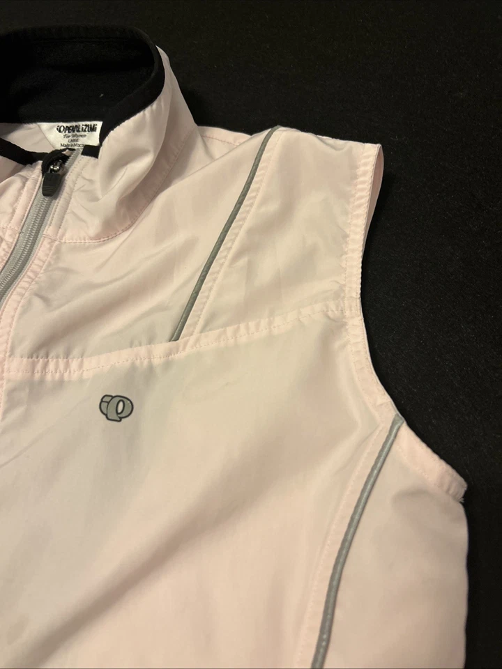 Chaleco cortavientos Pearl Izumi para mujer grande rosa claro cremallera completa Foto 3 de 4