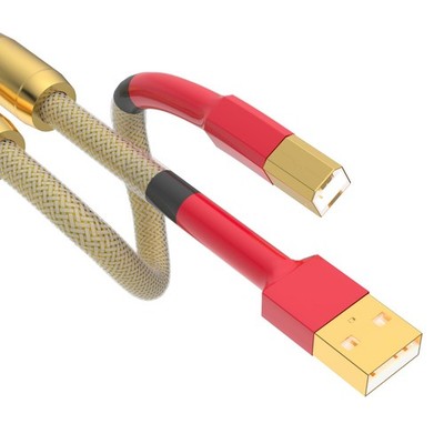HiFi USB Cable OCC Silver Plated USB 2.0 Type A to B Audiophile USB Wire A-B ...