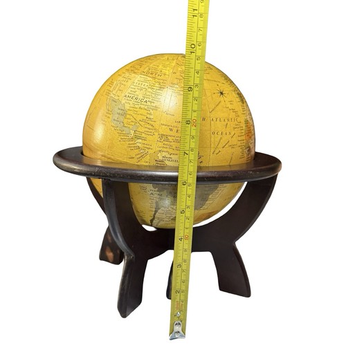 World Globe 12 " Diameter Wood Base Metal Frame Rotating Tabletop Old World Map - 第 6/8 張圖片