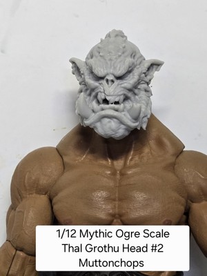3d Printed THAL GROTHU Head #2 For Mythic Legions 1/12 Ogre Scale