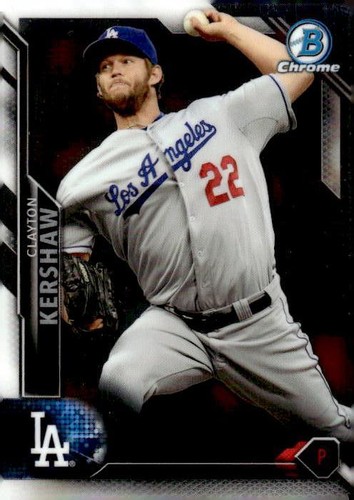 Clayton Kershaw #50 2016 Bowman Chrome card