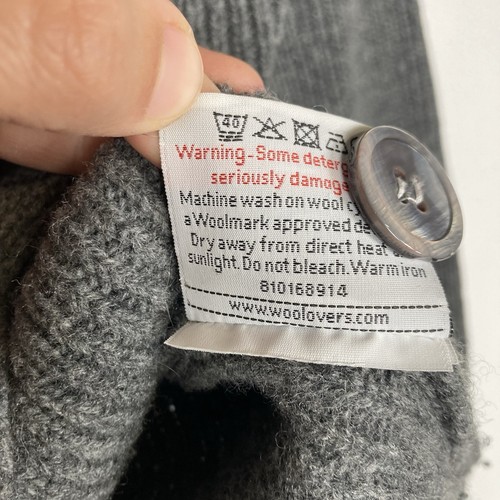 Woolovers Women’s 100% Pure New Wool Grey Cardigan Chunky Knit Small UK8/10 - Picture 10 of 10