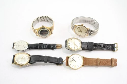 Vintage Mechanical Watches Rotary Everite Helmsman Timex SPARES/REPAIRS x 6