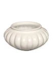 Vintage Milk/White Glass Ribbed Planter-Vase-Decor   3 1/2" tall, 6" wide,  READ