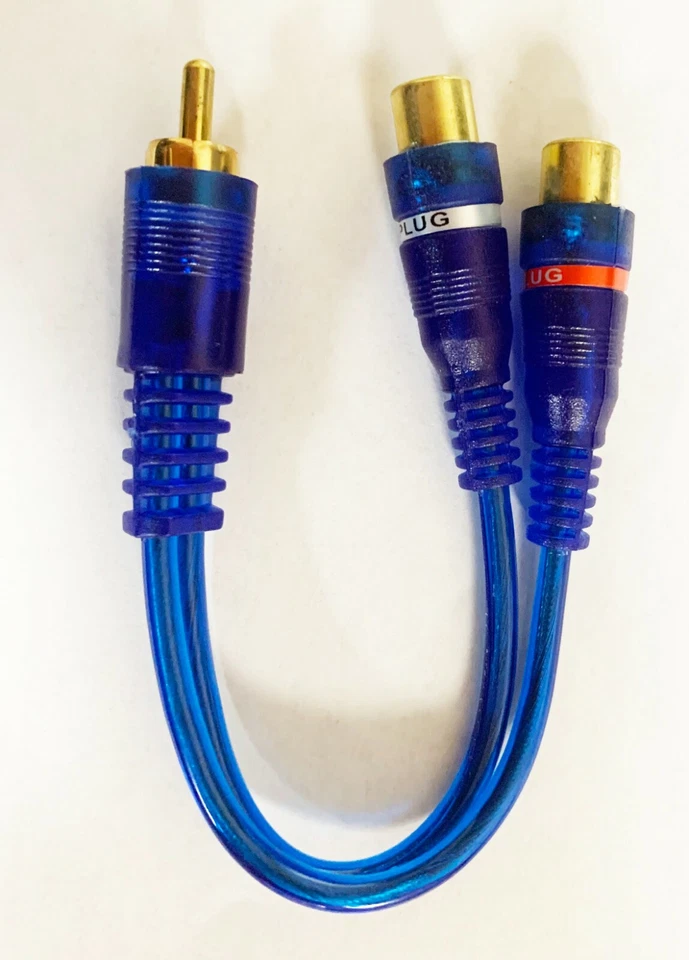 Audiotek AT-Y2F1M RCA Y-Adapter 1 Male 2 Female Gold Plated Splitter 6 Pieces — 第 3/4 张图片