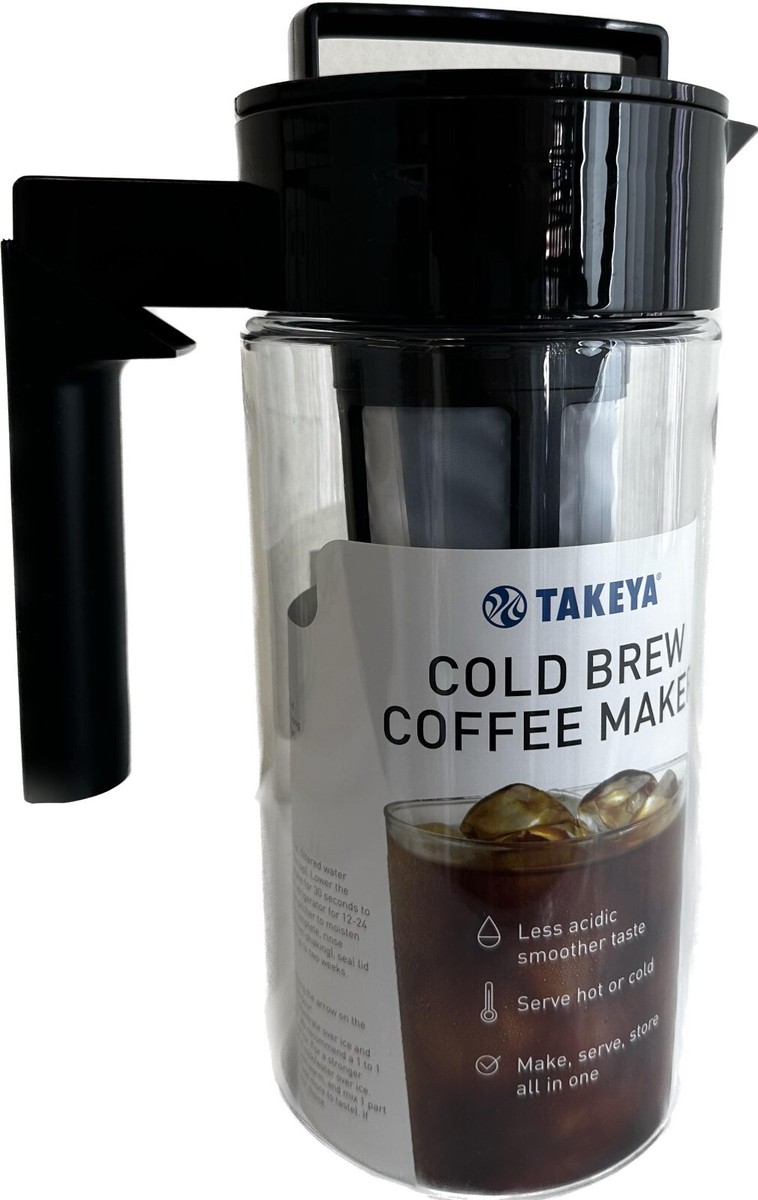 Takeya Quart Patented Deluxe Cold Brew Coffee Maker Black Lid  (New/Unused)