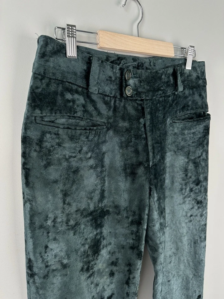 Vintage Women's DOLCE & GABBANA Velvet Pants Green Size IT46 - Image 4 of 4