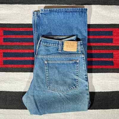 37w 80s Plain Pockets Straight Wide Leg Jeans