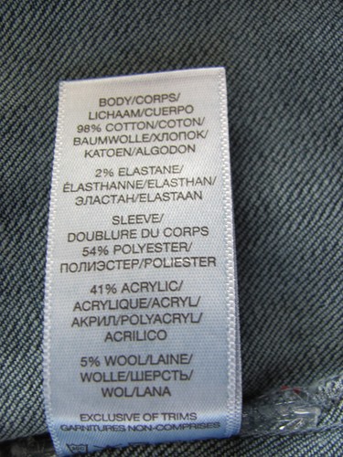 Silver Jeans Denim Jacket with Knit/Sweater Sleeves-Blue/Gray-Size XS -NWT $89 - Picture 10 of 11