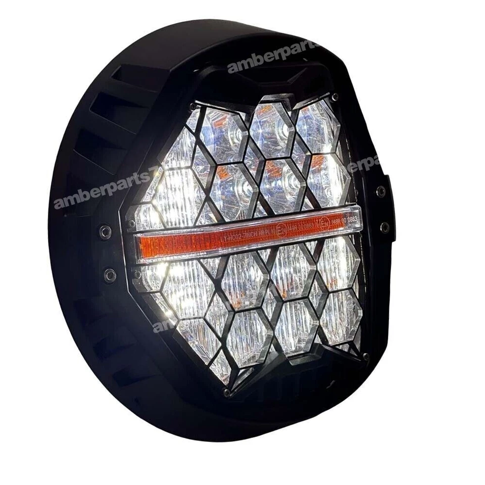 Faro LED ámbar DRL de 7 pulgadas para Harley 01-06 Fat Boy 98-06 Road King Classic Foto 4 de 4