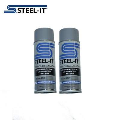 1002B STEEL-IT 2 pack 14oz Gray Stainless Steel Polyurethane Aerosol Cans