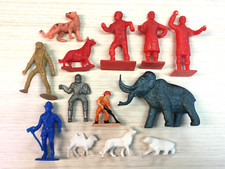 Vintage Marx MPC Tim Mee Plastic Figures LOT Firemen Animals Pilot Knight Toys