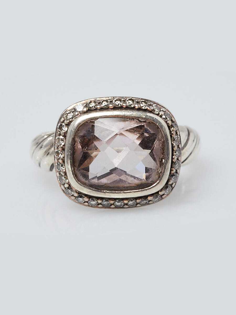 David Yurman Morganite and Diamond Noblesse Cable Ring Size