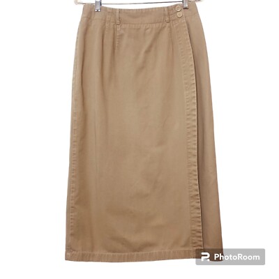 Ruff Hewn Wrap Skirt Size 12 Petite Denim Maxi Vintage Buttons