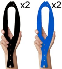 Set of 4 Cat Door Latches  Flex Latch Holder  Pet Stopper  BLUE  BLACK