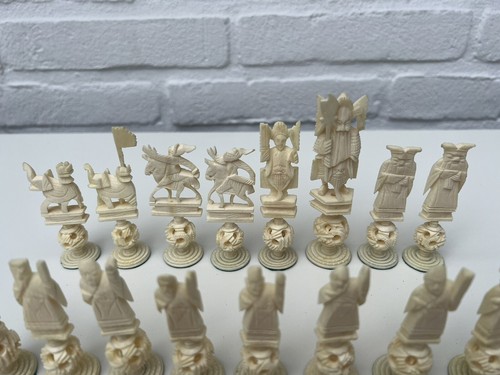 Schach geschnitzt Hong Kong Chess Set Carved Hang On Ivory Mystery Puzzle Ball - Bild 14 von 16
