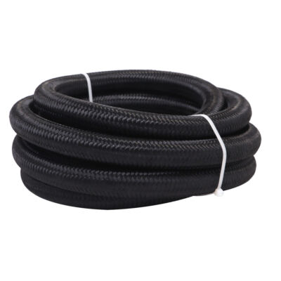 8AN AN8 1/2'' Fuel line Hose Braided Nylon Stainless Steel Oil Gas CPE 10FT Black