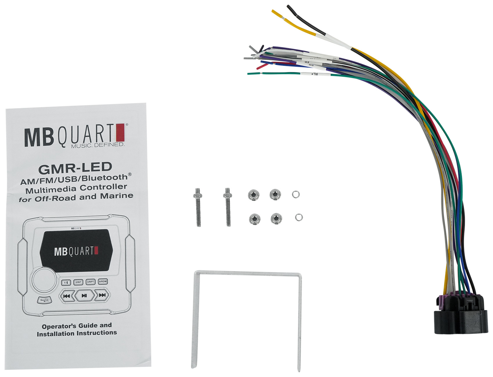 Морской лодочный ресивер MB Quart GMR-LED с Bluetooth USB 4 8 черными светодиодными динамиками