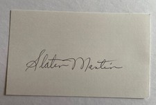 Slater Martin Signed 3x5 Index Card Lakers Texas Longhorns HOF