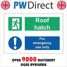FS292 ROOF HATCH FOR EMERGENCY USE ONLY SIGN RUNNING MAN EXIT LADDER DOOR