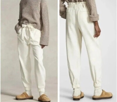 NWT New $298 Polo Ralph Lauren Ivory Belted Denim Unisex