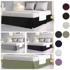 PiccoCasa Pleated Bed Skirt Classic Tailored Styling Ruffled 16" Drop