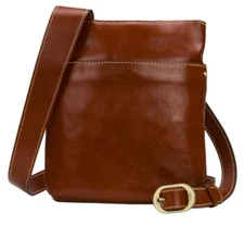 Patricia Nash Stipes Leather Crossbody Bag-Tan-NWT-Orig. $169.00