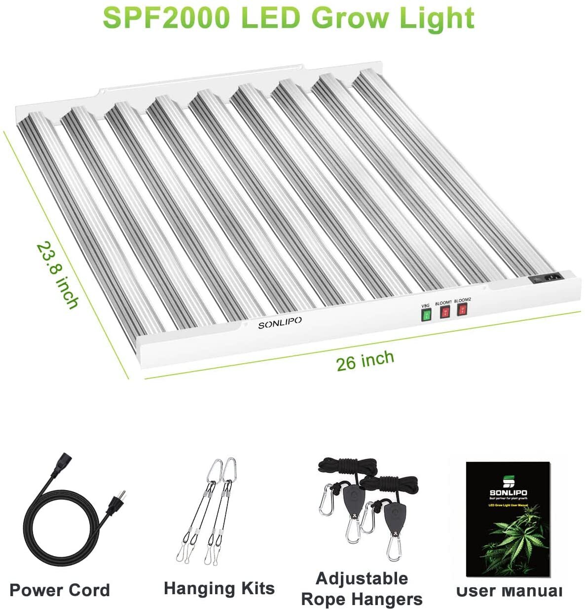  SPF4000 400W LED Grow Light 5x5ft Coverage Full Spectrum Veg Bloom Growing Lamp