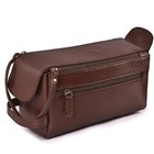 Premium Carbon Leather Travel Toiletry Bag Large Compact Dopp Kit for Men Women