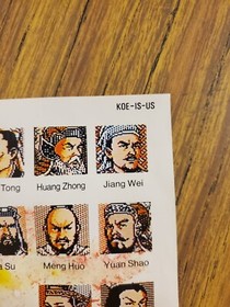 AUTHENTIC USED ROMANCE OF THE THREE KINGDOMS NES INSERT POSTER / REFERENCE MAP