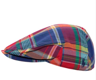 Polo Ralph Lauren Men’s Madras Plaid Cotton Ivy Driving Flat Cap Hat NWT 