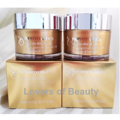 2 x Nutrimetics Nutri Rich Oil with Apricot Kernel Oil 60ml new in box RRP $160